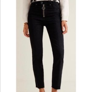 Mango Zipped Black Jeans